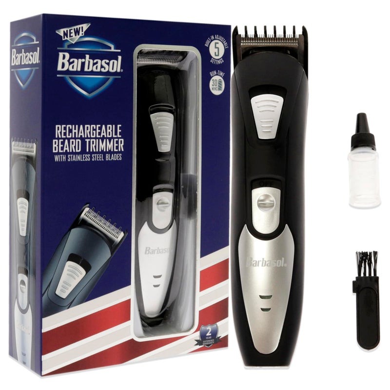Barbasol Rechargeable Electric Beard Trimmer with Stainless Steel Blades and Adjustable Settings - Image 3